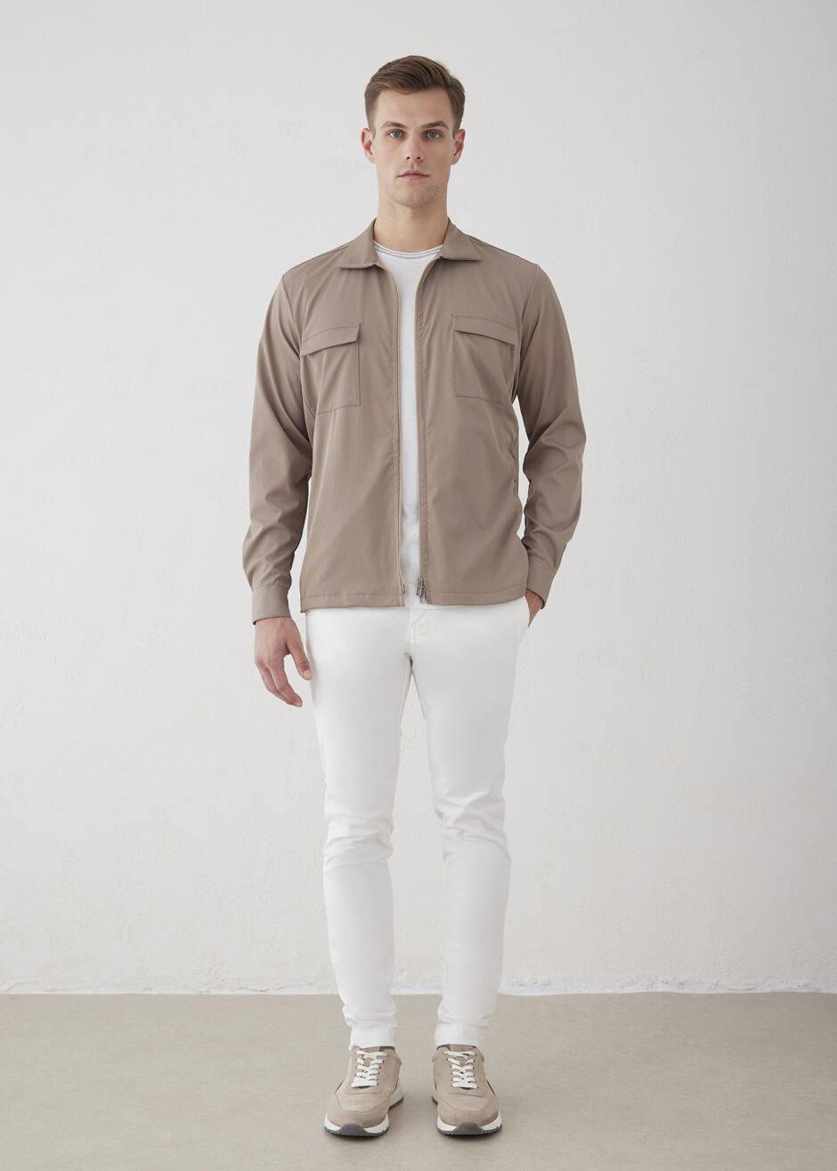Beige Technical Outer Shirt