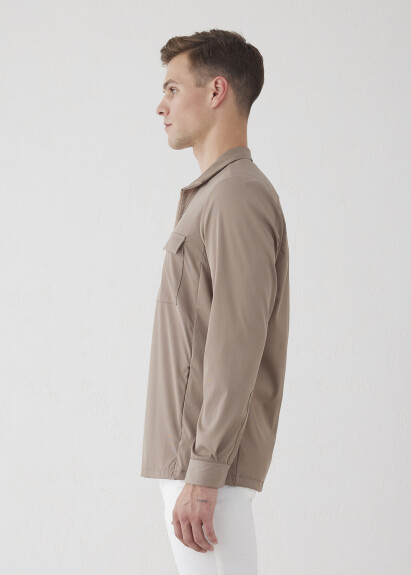 Beige Technical Outer Shirt - 4