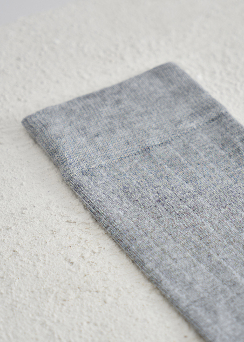 Açık Gri Renk 12'li Bambu Çorap Seti - 2