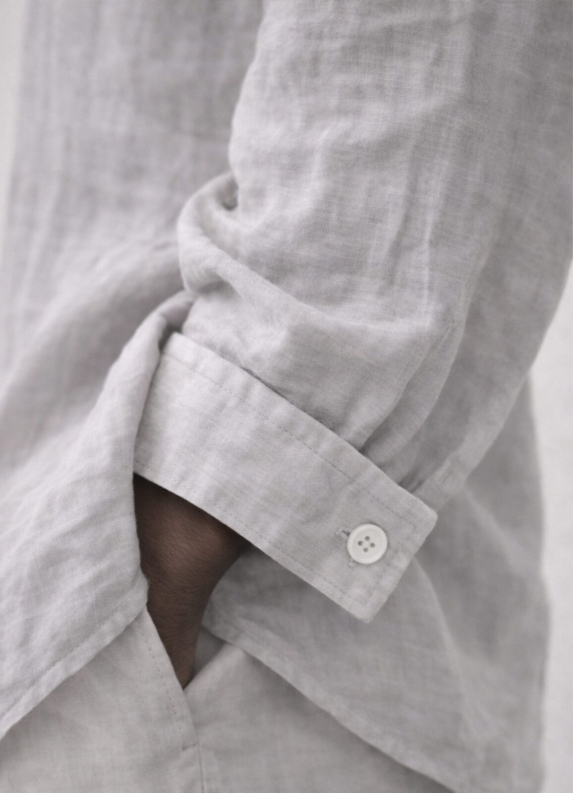 Açık Gri Renk Modal Karışımlı Oversize Gömlek - 5