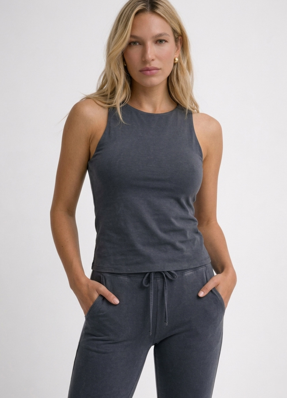 ANTRASİT Renk Modal Karışımlı Bluz