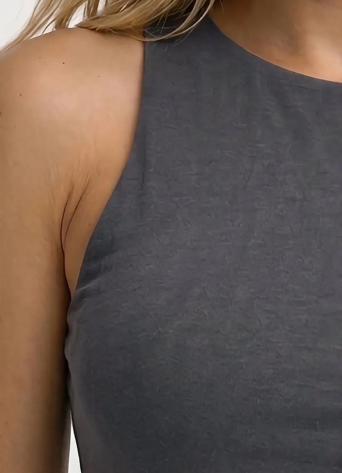 ANTRASİT Renk Modal Karışımlı Bluz - 4