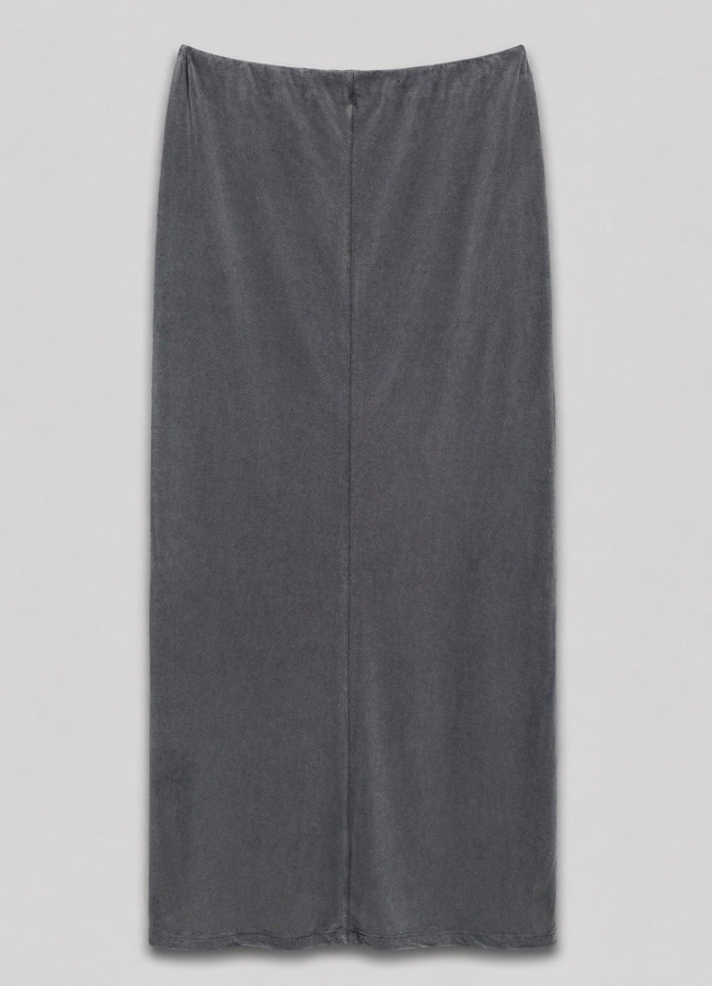 ANTRASİT Renk Modal Karışımlı Etek - 4