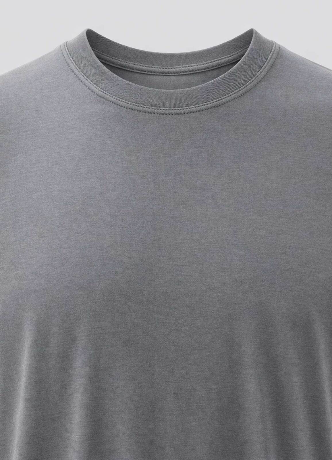 ANTRASİT Renk Modal T-Shirt - 3