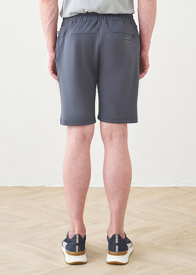 Antrasit Renk Beli Lastikli Şort   - 4