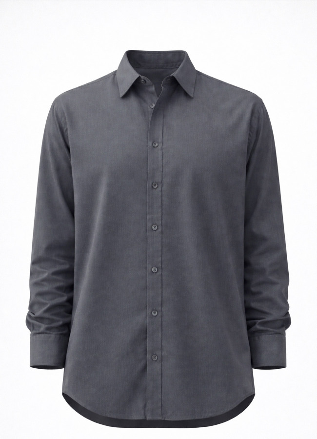 ANTRASİT Renk Tencel Karışımlı Gömlek - 2