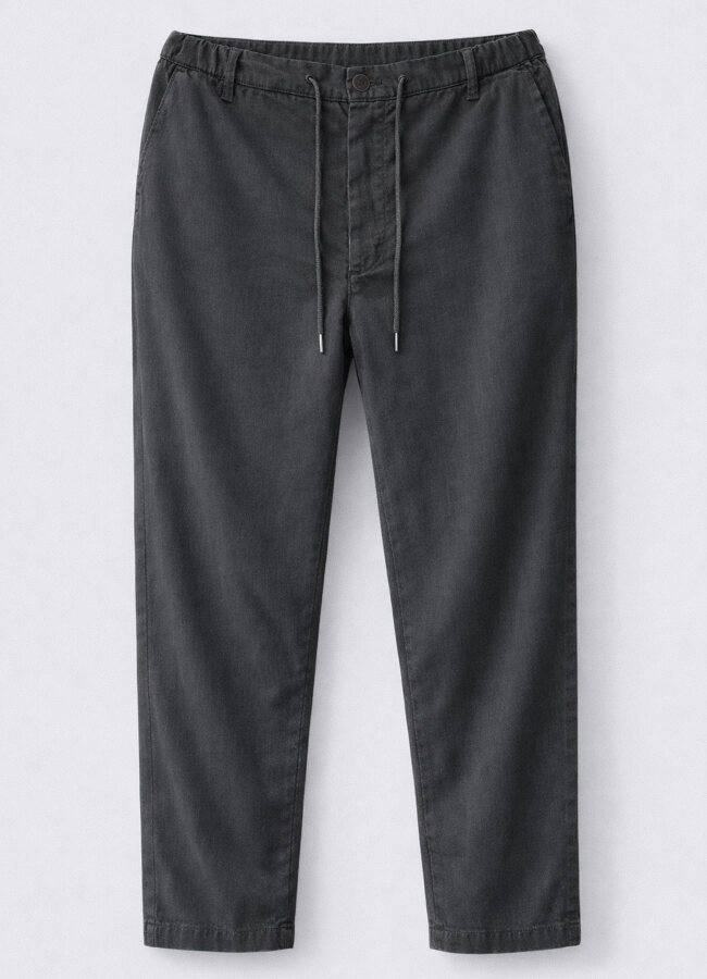 ANTRASİT Renk Tencel Karışımlı Relax Fit Pantolon - 1