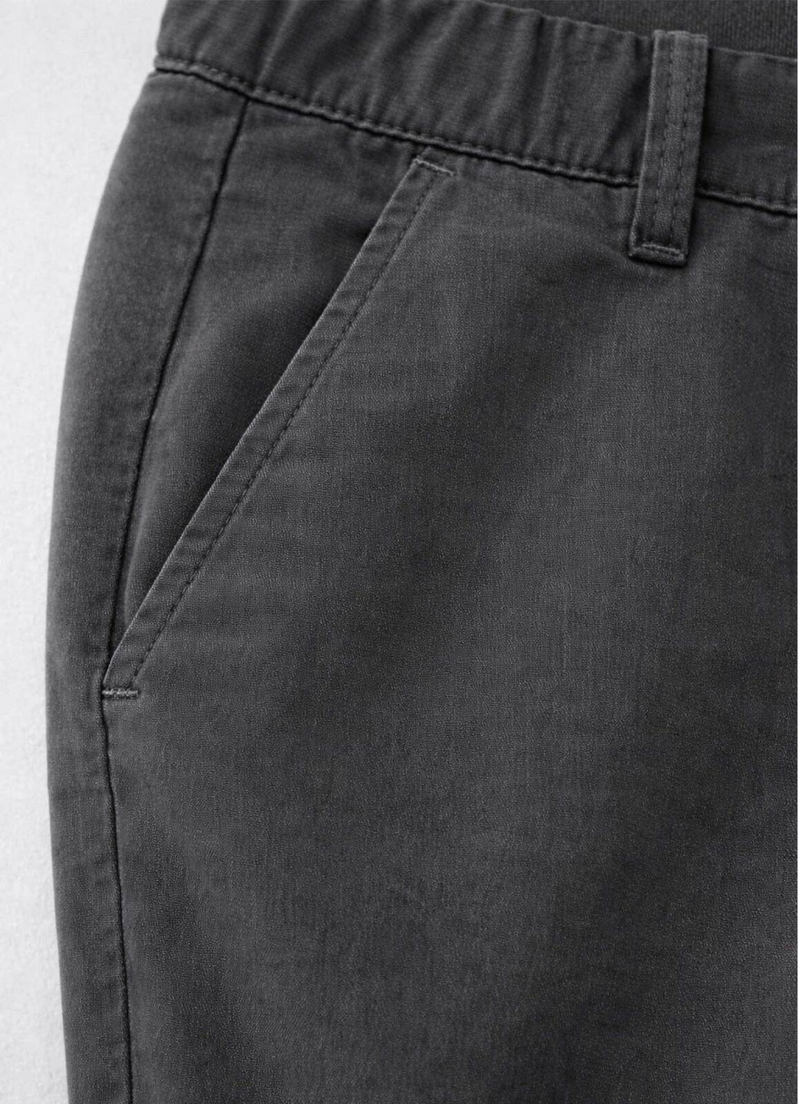 ANTRASİT Renk Tencel Karışımlı Relax Fit Pantolon - 4