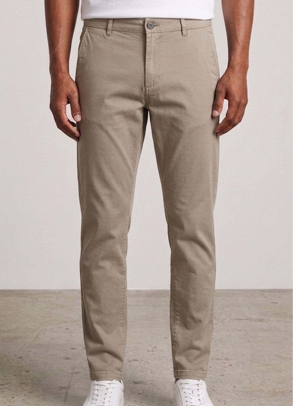 Bej Renk Gabardin Regular Chino Pantolon - 1