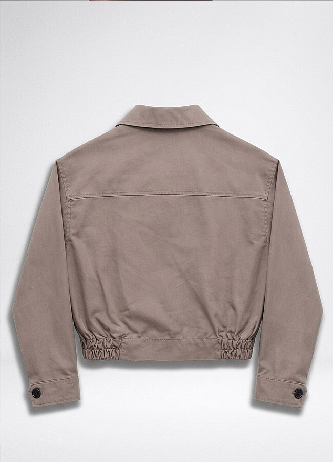 Bej Renk Pamuk Karışımlı Ceket - 4