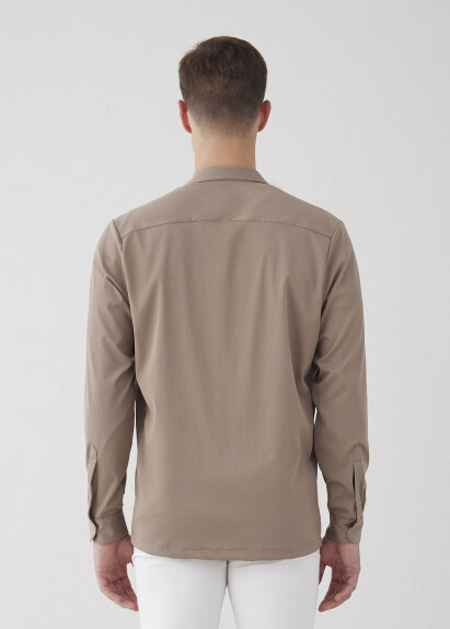 Bej Renk Teknik Dış Gömlek - 6