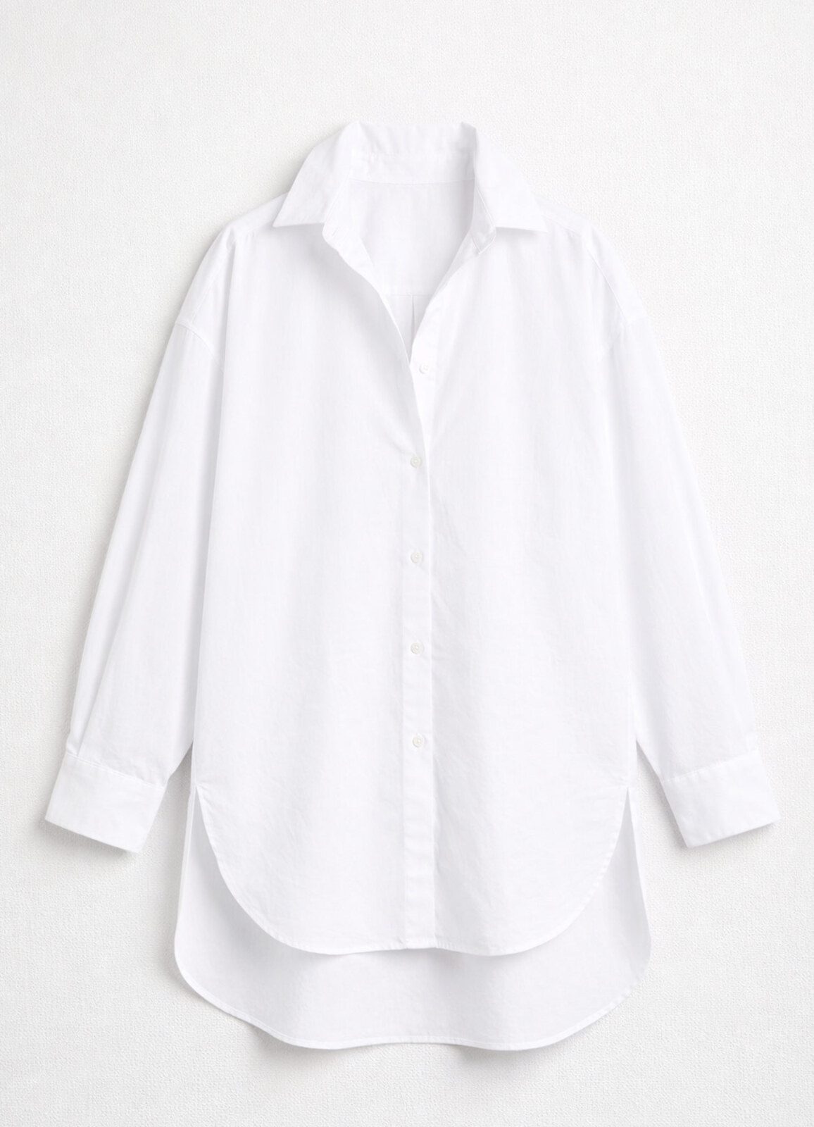 Beyaz Renk Oversize Poplin Gömlek - 5