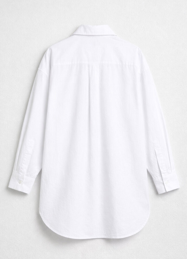 Beyaz Renk Oversize Poplin Gömlek - 6
