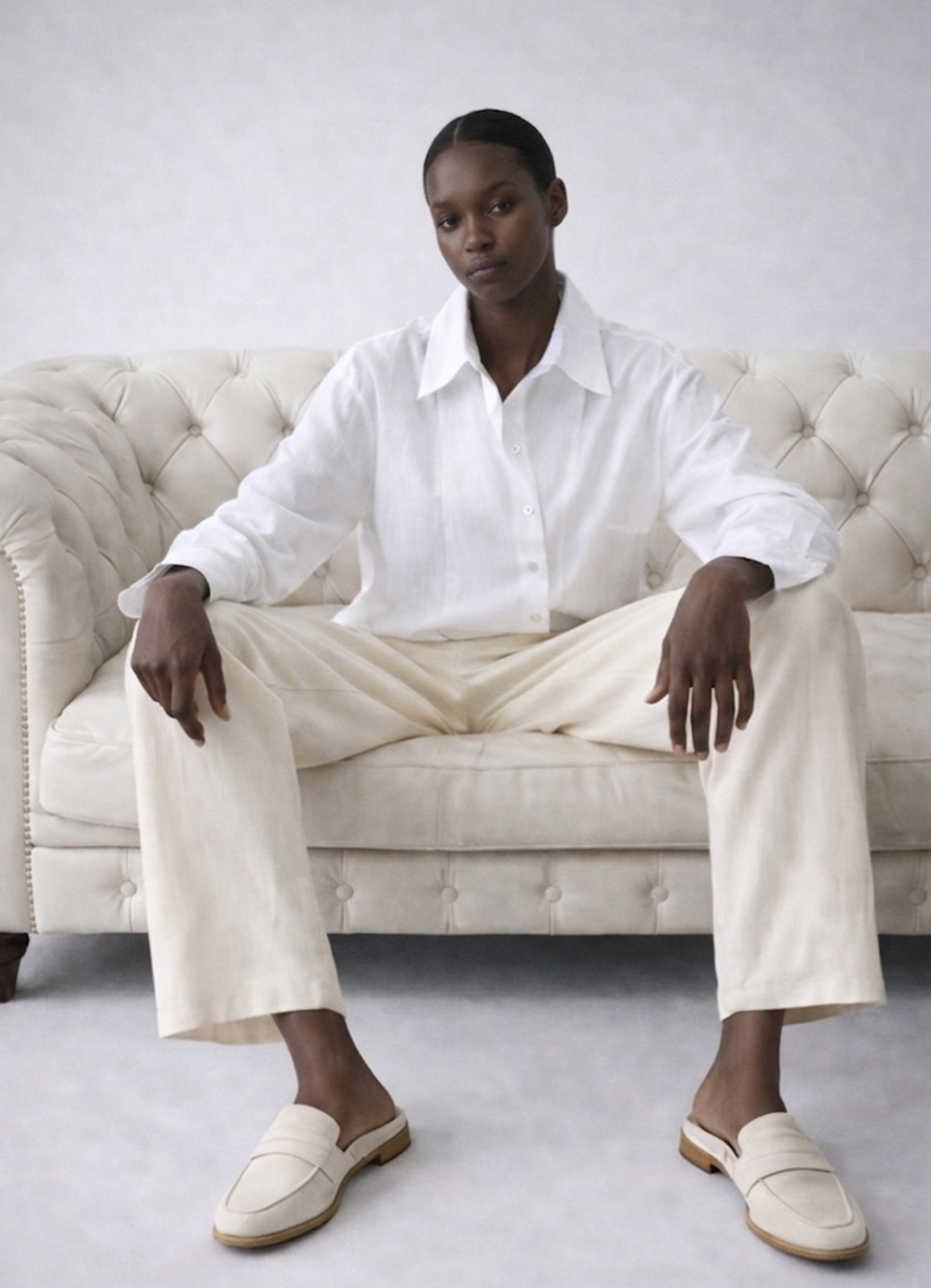 Beyaz Renk Poplin Gömlek - 3