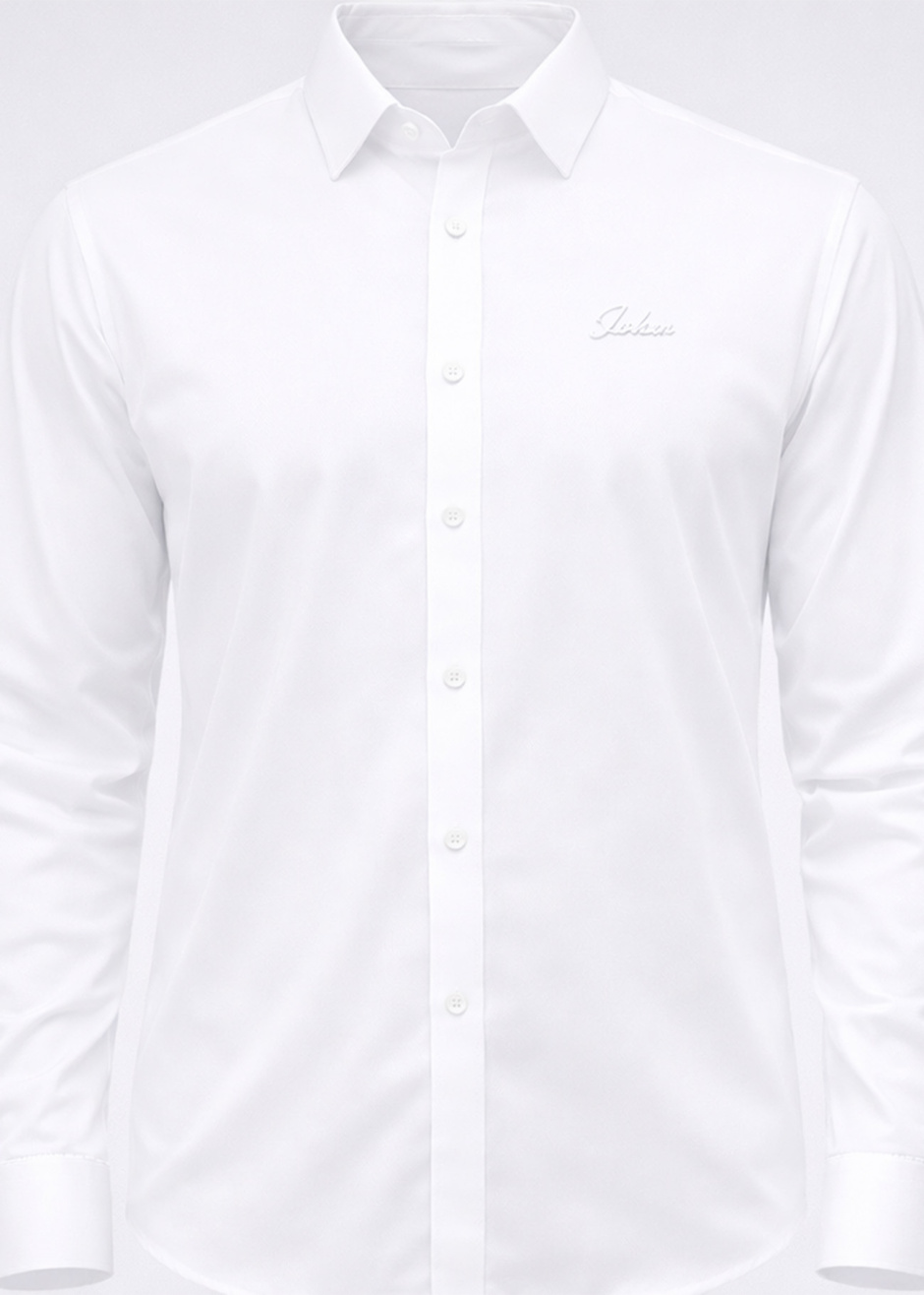 Beyaz Renk Uzun Kol Polyester Gömlek - 3