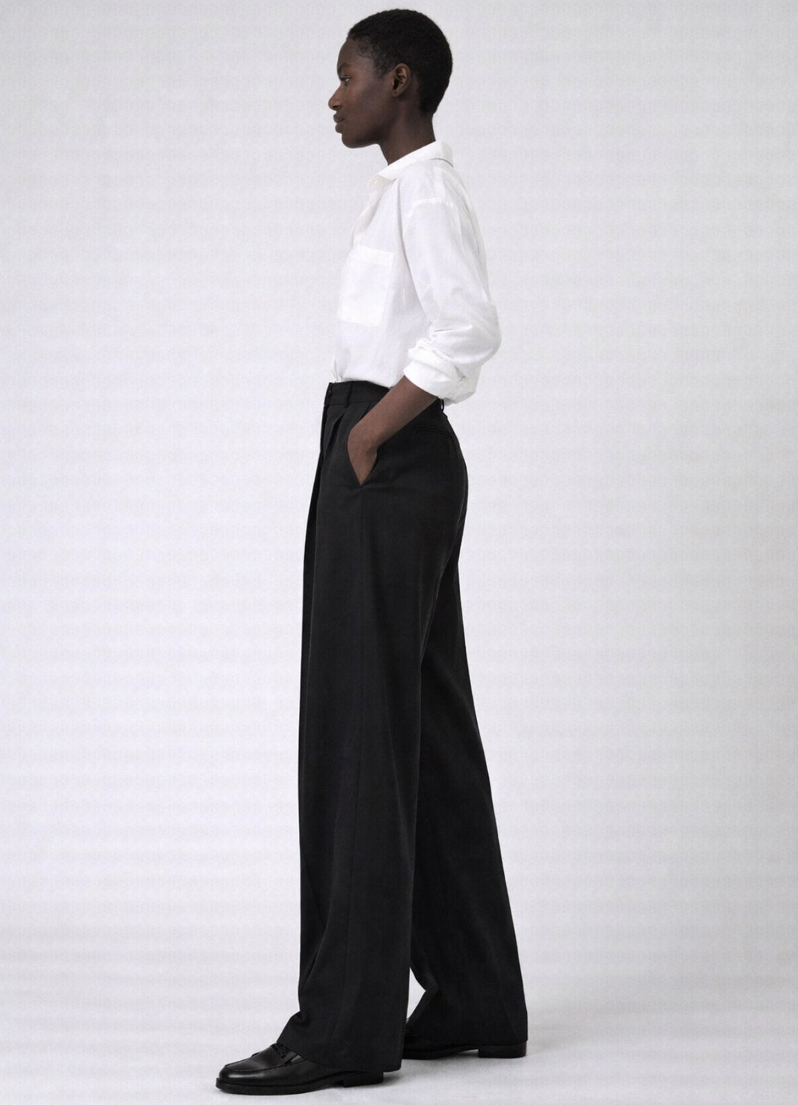 Siyah Renk Lyocell Karışımlı Pileli Palazzo Pantolon - 8