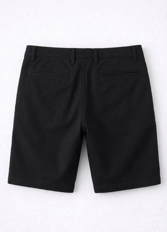 Siyah Renk Tencel Karışımlı Şort - 2