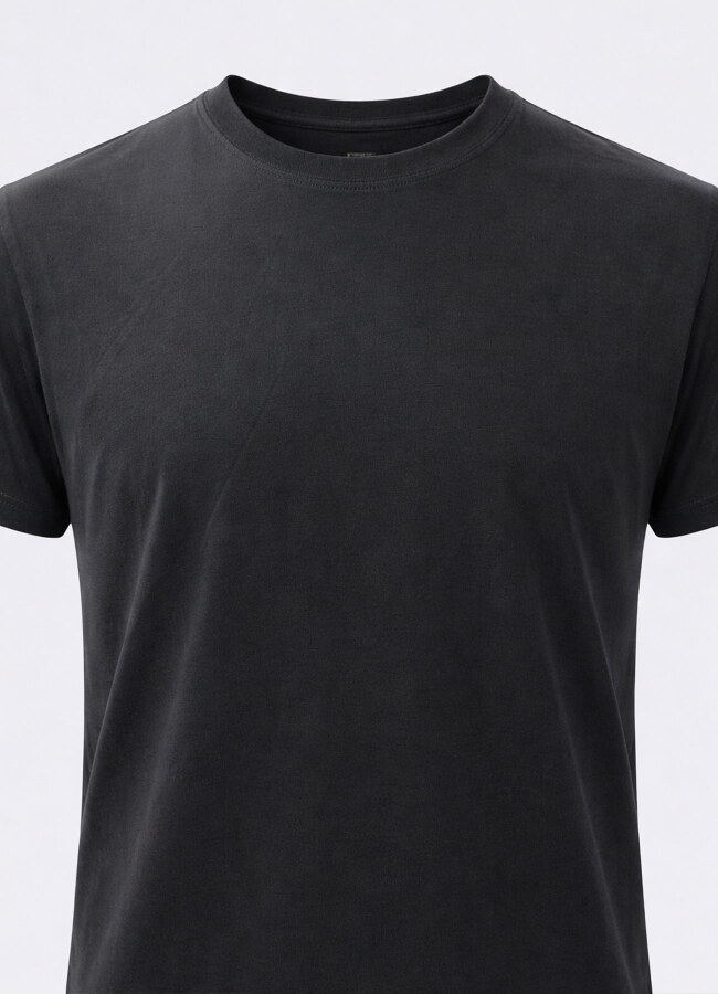 Siyah Renk Modal T-Shirt - 4