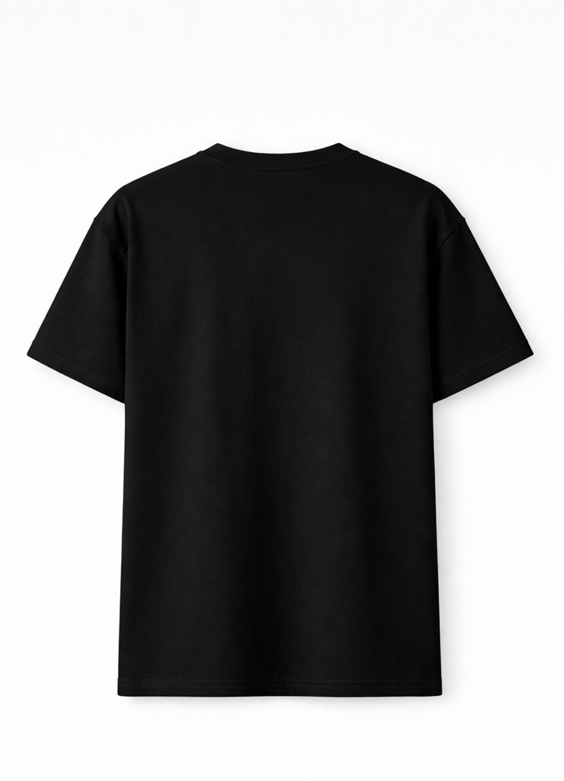 Siyah Renk Pamuk Karışımlı Tişört - 2