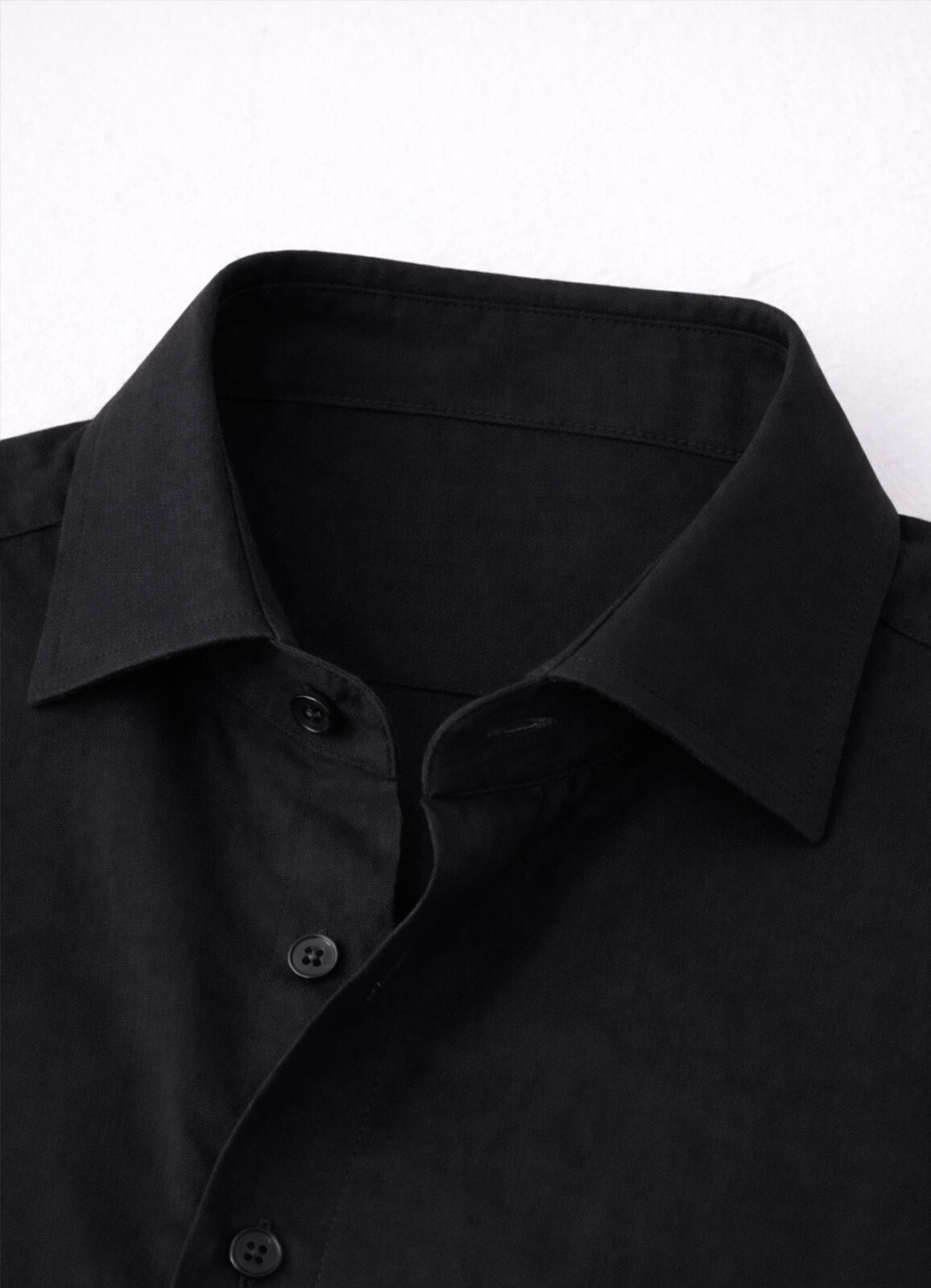 Siyah Renk Tencel Karışımlı Gömlek - 4