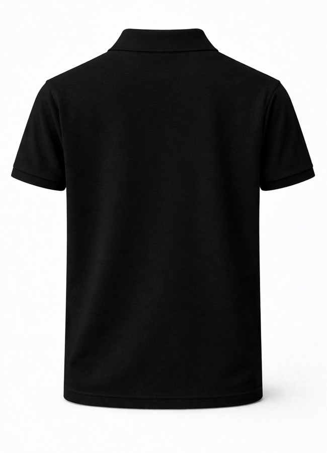 Siyah Renk Pamuk Karışımlı Polo Yaka T-Shirt - 2