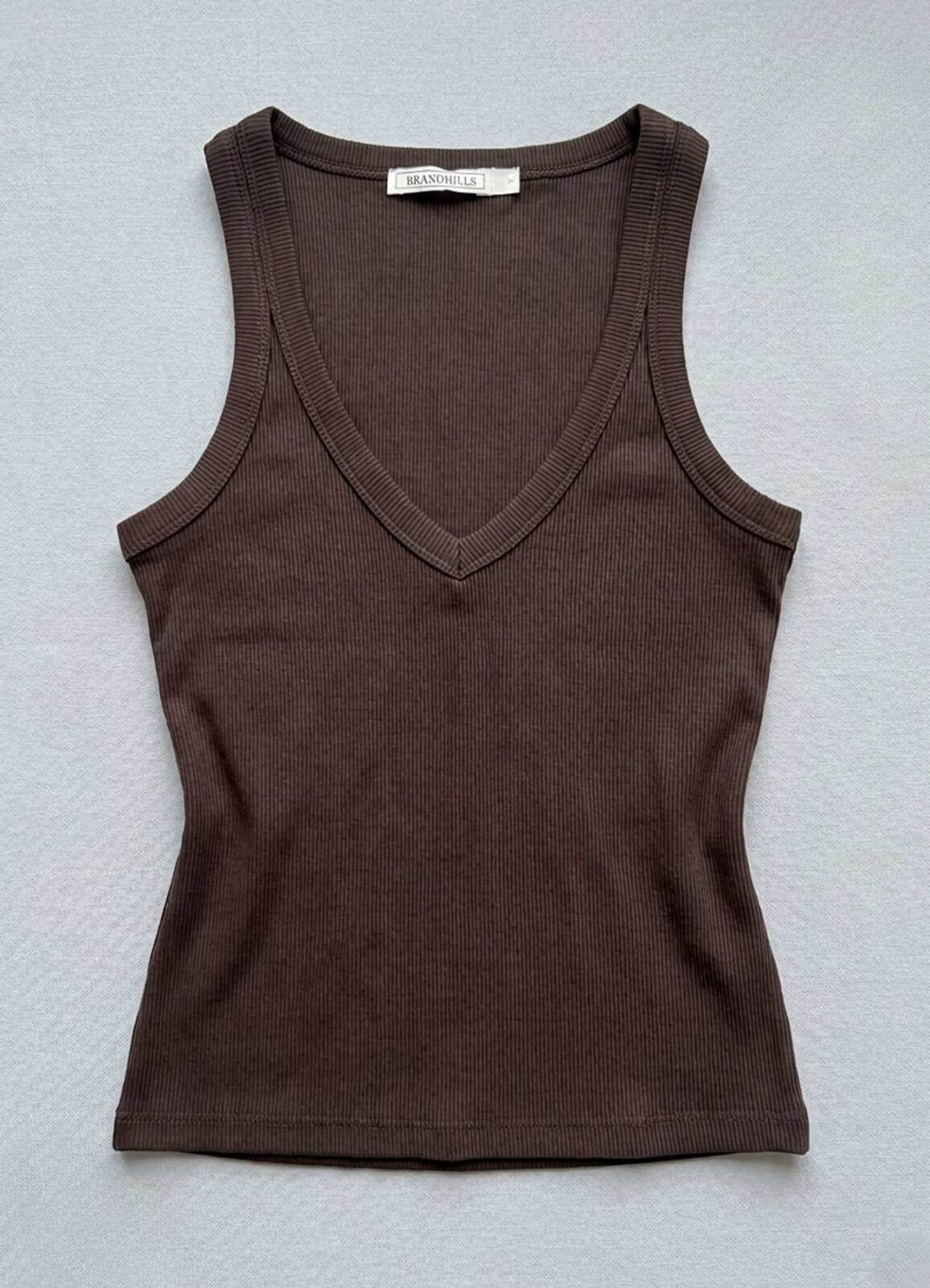 Kahve Renk Esnek Viskoz Atlet