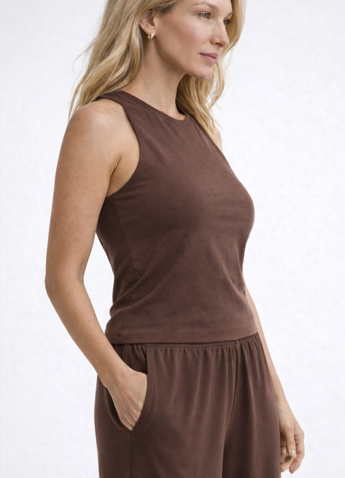 Kahve Renk Modal Karışımlı Bluz - 6