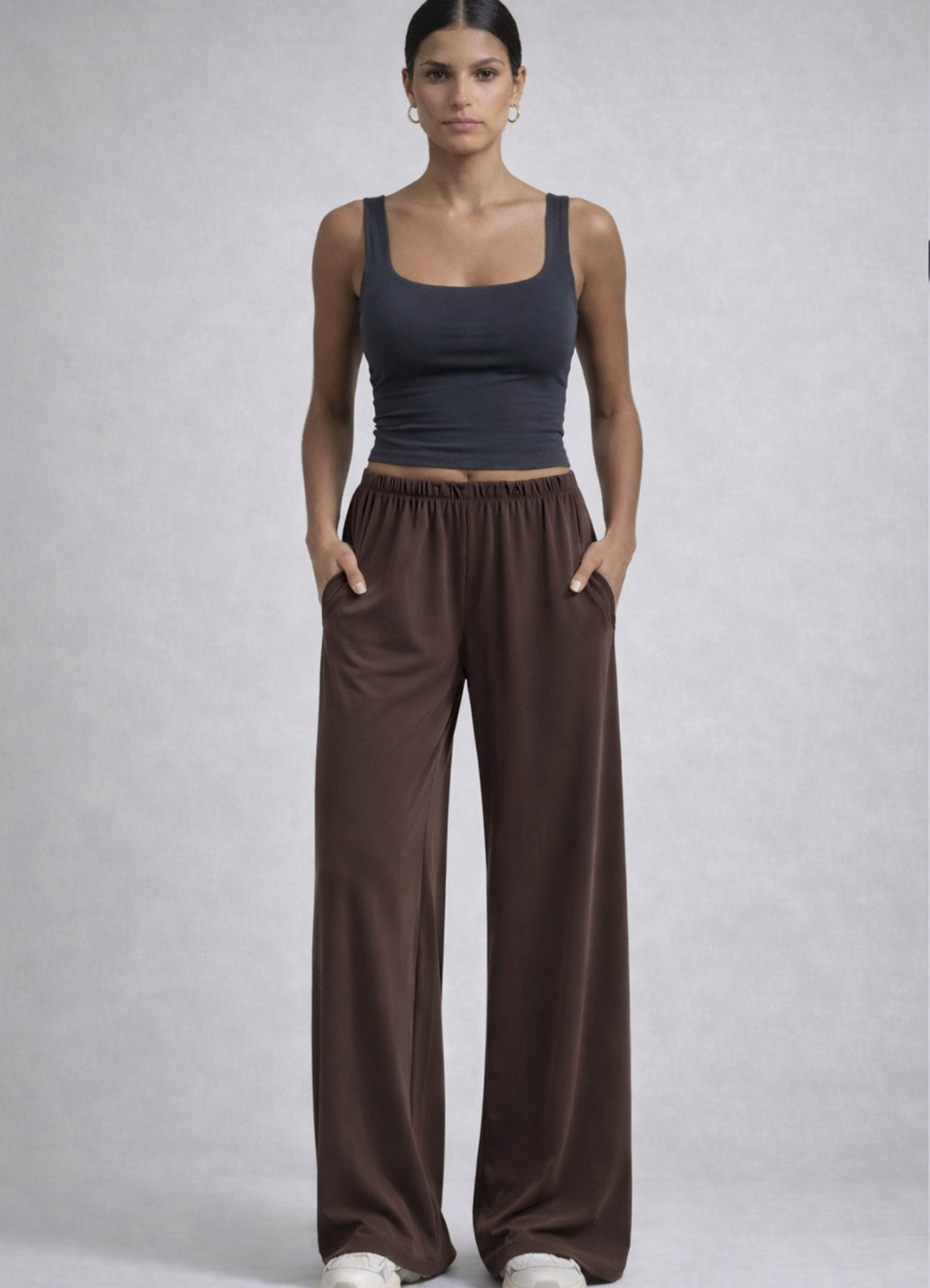 Kahve Renk Modal Karışımlı Pantolon