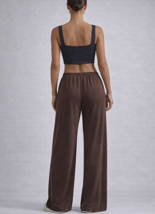 Kahve Renk Modal Karışımlı Pantolon - 4