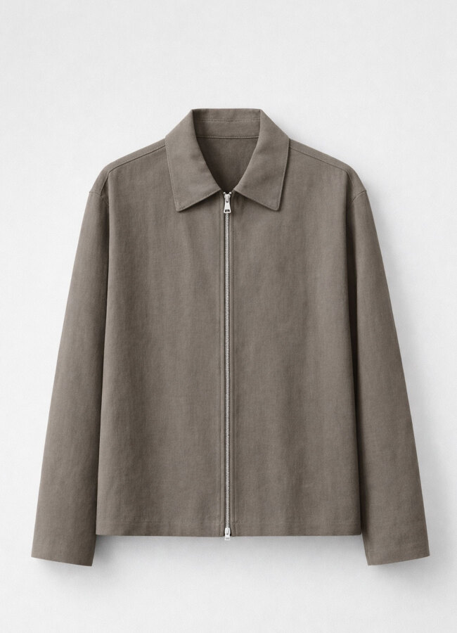 Kahve Rengi Lyocell Karışımlı Overshirt Ceket