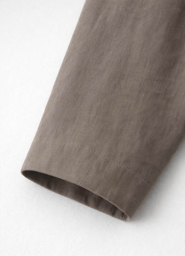 Kahve Rengi Lyocell Karışımlı Overshirt Ceket - 3