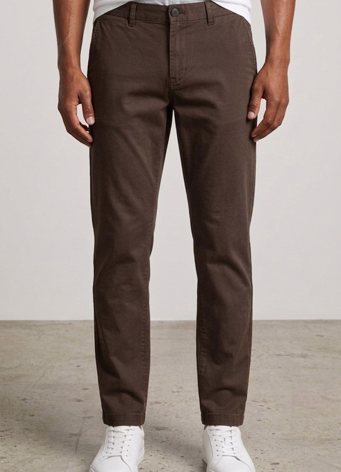 Kahve Renk Gabardin Regular Chino Pantolon - 1