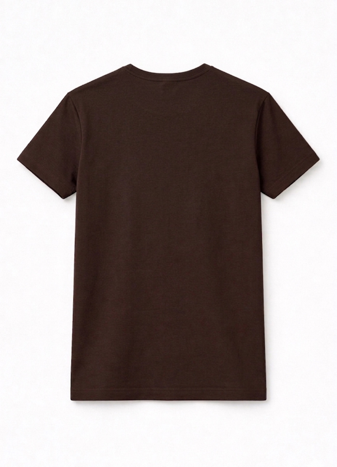 Kahve Renk Pamuk Karışımlı Tişört - 3
