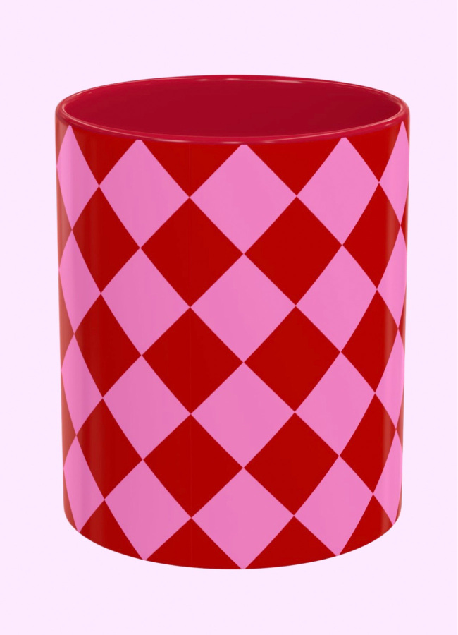 Çok Renkli Pop Picnic Temalı Porselen Tasarım Kupa