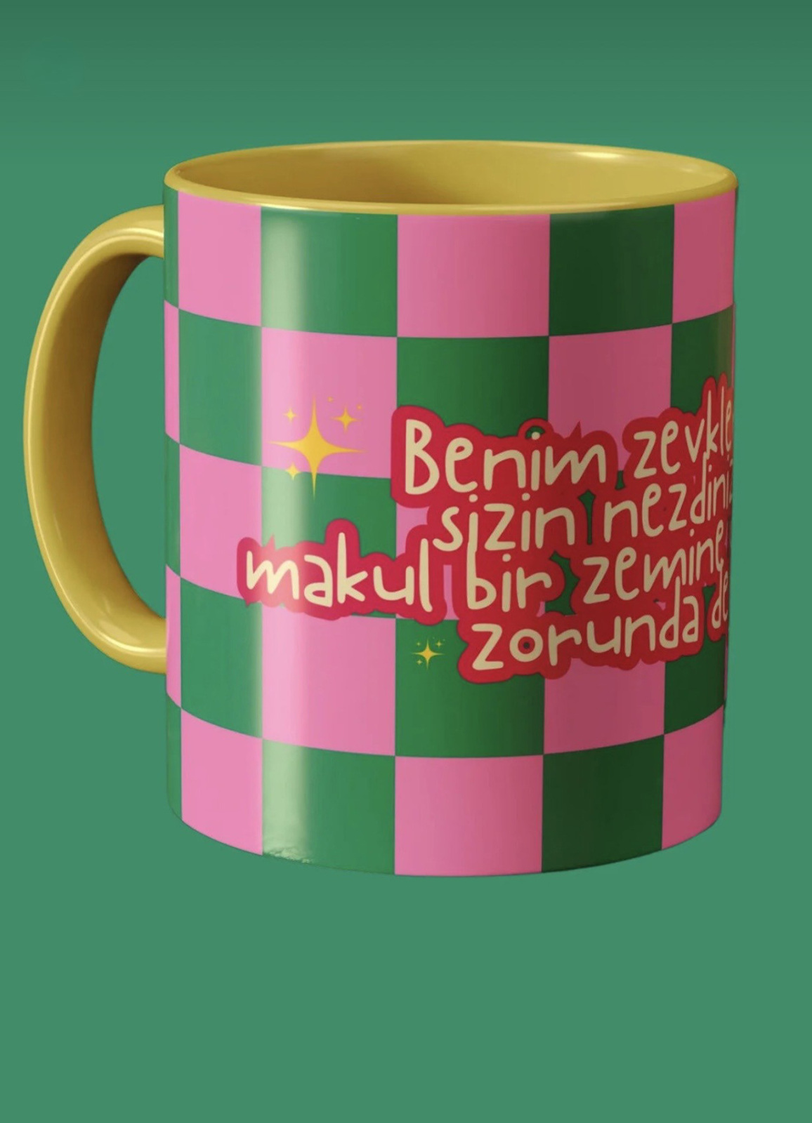 Çok Renkli Temalı Porselen Kupa - 2