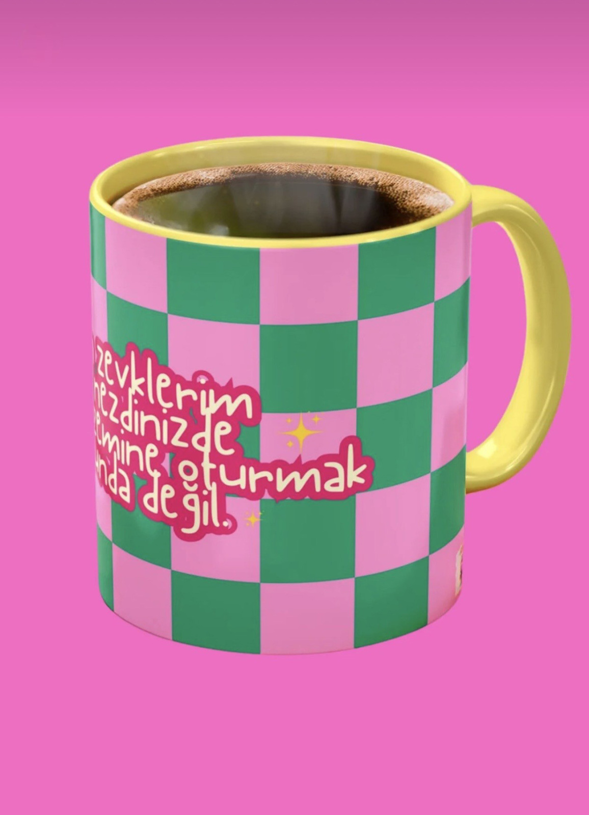 Çok Renkli Temalı Porselen Kupa - 3