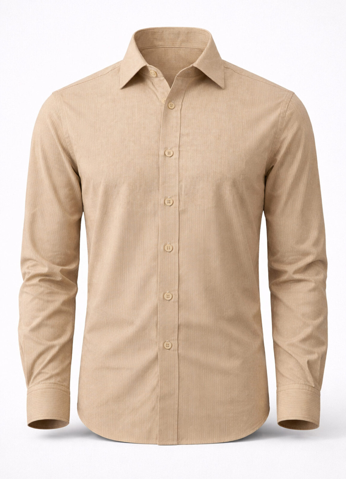 Koyu Bej Renk Lyocell Dökümlü Gömlek