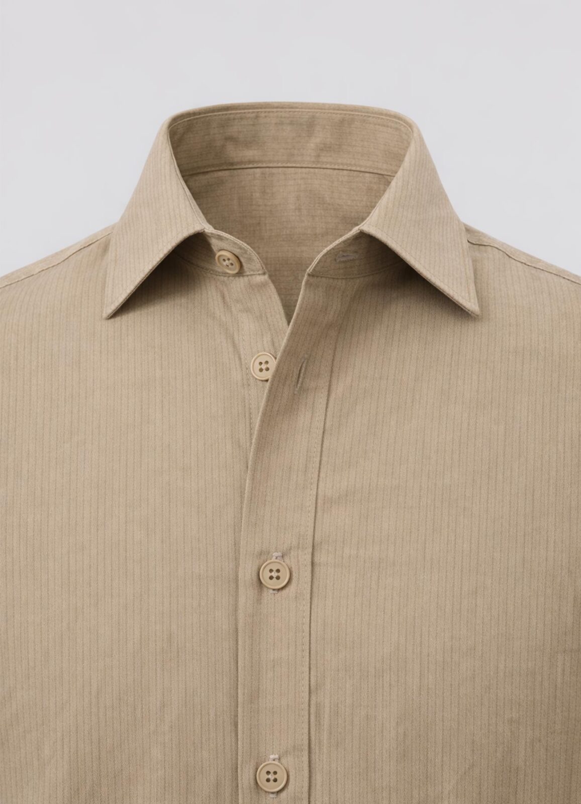 Koyu Bej Renk Lyocell Dökümlü Gömlek - 3