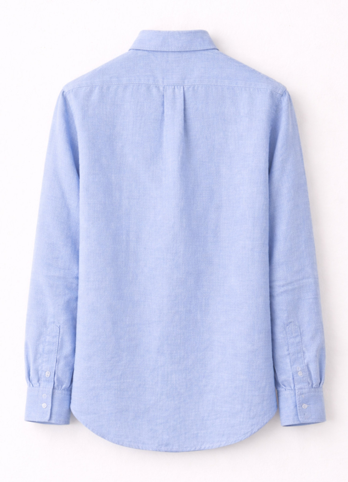 Koyu Mavi Renk Uzun Kol Keten Gömlek - 2