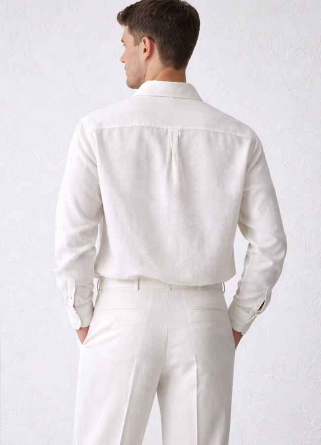 Ekru Renk Lyocell Karışımlı Pileli Pantolon - 5