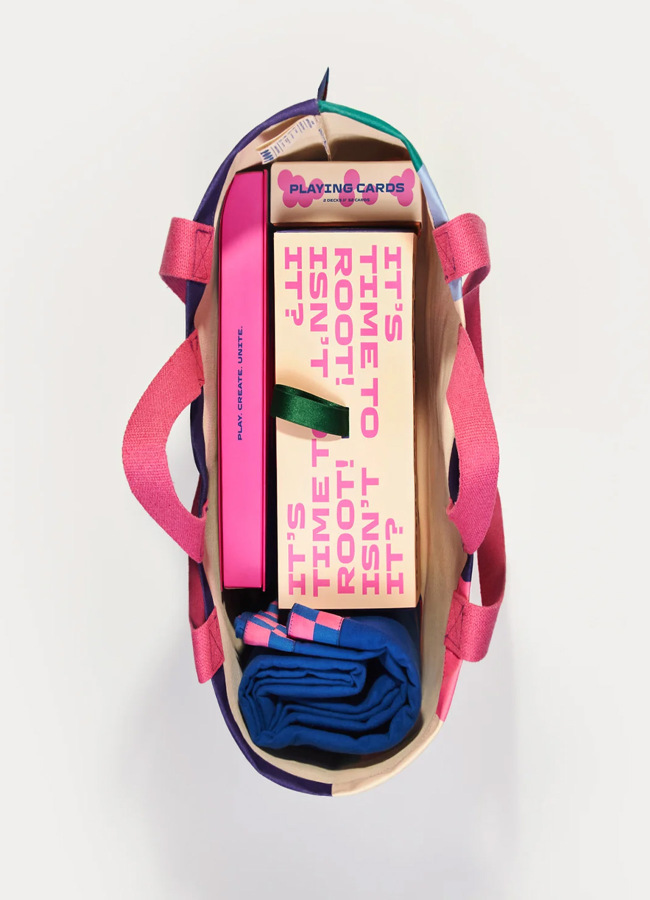 Geometrik Desenli Kanvas Çanta - 5