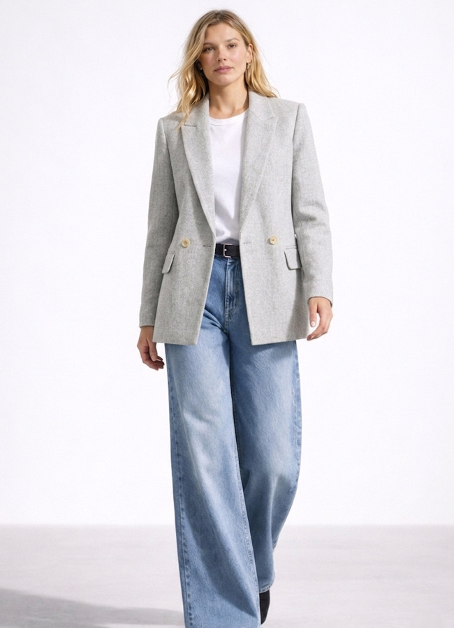 Gri Renk Blazer Ceket - 1