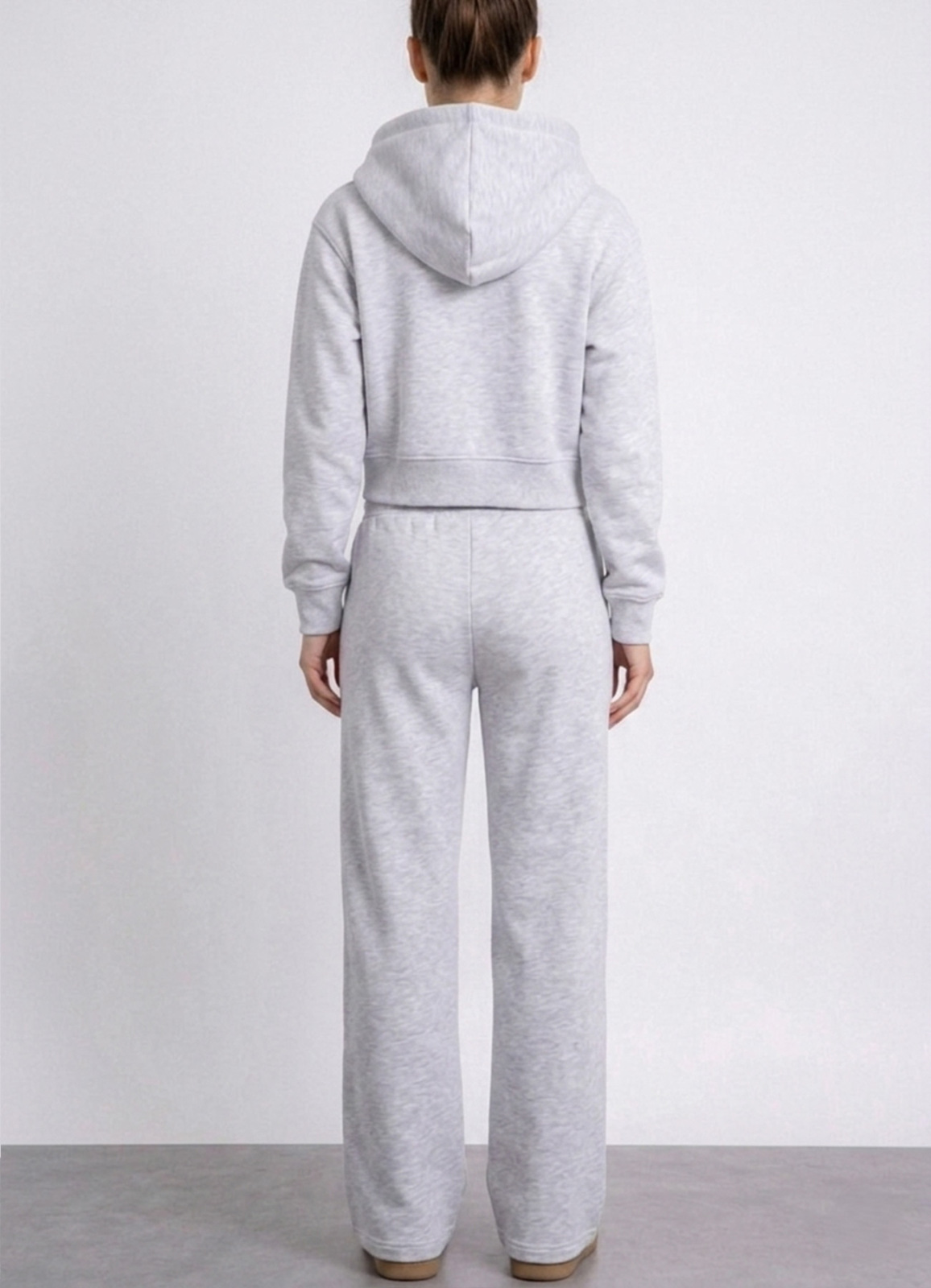 Gri Renk Pamuk Karışımlı Eşofman Takımı - 3