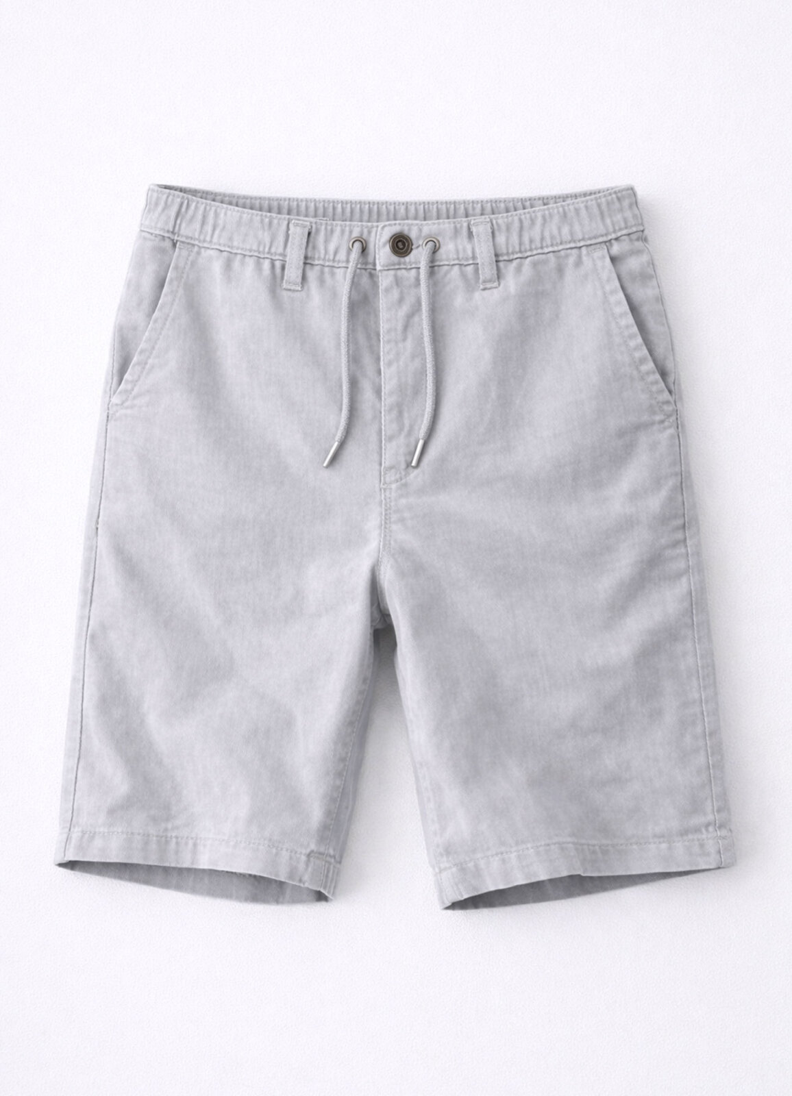 Gri Renk Tencel Karışımlı Şort - 1