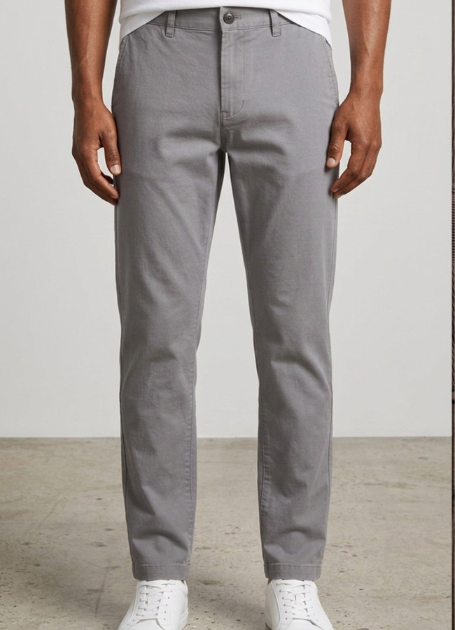 Gri Renk Gabardin Regular Chino Pantolon