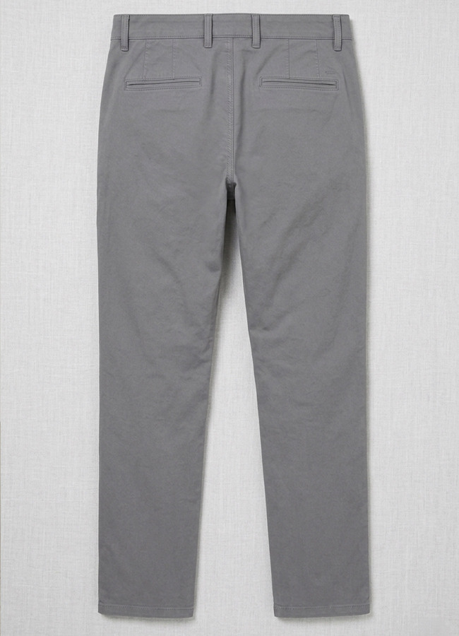 Gri Renk Gabardin Regular Chino Pantolon - 4