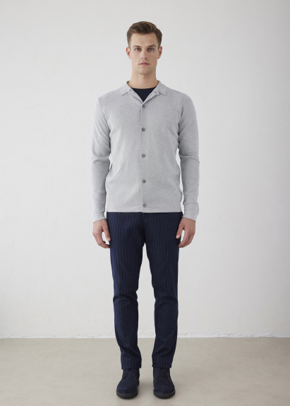 Gri Renk Çelik Örme Triko Hırka