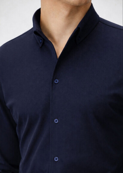 Lacivert Renk Örme Gömlek - 2