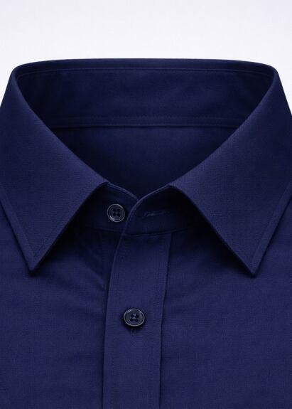 Lacivert Renk Uzun Kol Polyester Gömlek - 2