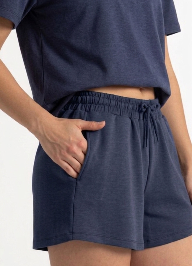 Lacivert Renk Modal Karışımlı Şort - 2